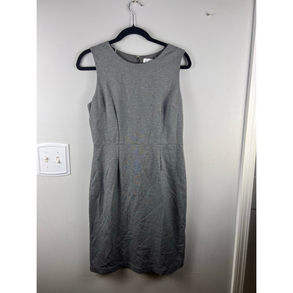 Superfoxx Gray Ponte Sheath Dress Sleeveless Stretch Lined Career Workwear M NWT